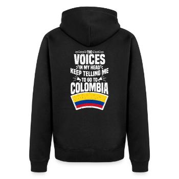 Colombie - Veste à capuche bio Premium Unisexe - noir - Dos - Nico (187cm)