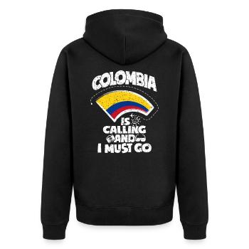 Colombie - Veste à capuche bio Premium Unisexe - noir - Dos - Nico (187cm)
