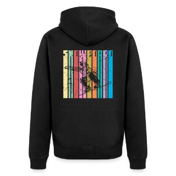 Snowboarden - Unisex Premium Bio Zip Hoodie - Schwarz - Hinten - Nico (187cm)