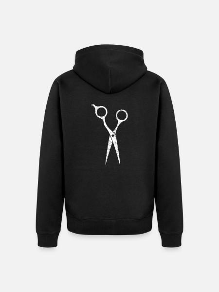 Ciseaux de coiffeur - Veste à capuche bio Premium Unisexe - noir