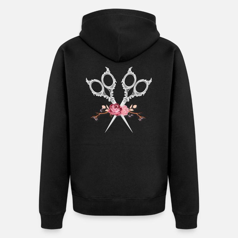 Ciseaux de coiffeur - Veste à capuche bio Premium Unisexe - noir