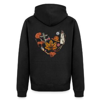 Canada heart - Unisex Premium Organic Zip Hoodie - black - Back - Nico (187cm)