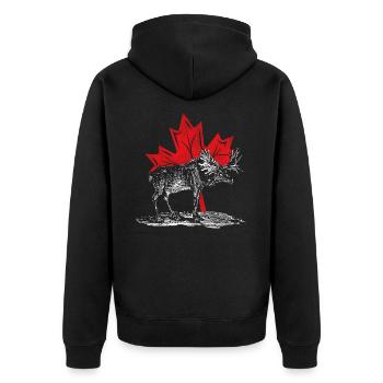 Kanada - Unisex Premium Bio Zip Hoodie - Schwarz - Hinten - Nico (187cm)