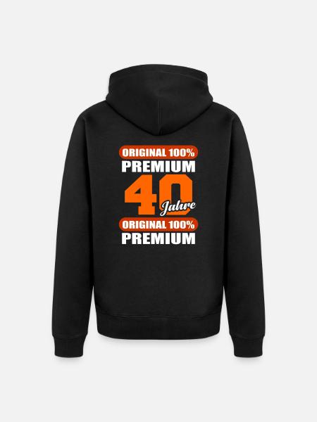 40th birthday - Unisex Premium Organic Zip Hoodie - black
