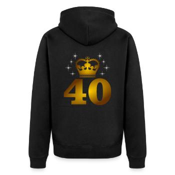 40ème anniversaire - Veste à capuche bio Premium Unisexe - noir - Dos - Nico (187cm)