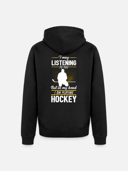 hockey - Unisex Premium Organic Zip Hoodie - black