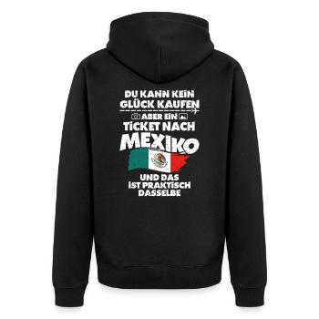 Mexiko - Unisex Premium Bio Zip Hoodie - Schwarz - Hinten - Nico (187cm)