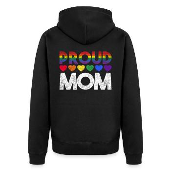 LGBT Mama - Unisex Premium Bio Zip Hoodie - Schwarz - Hinten - Nico (187cm)