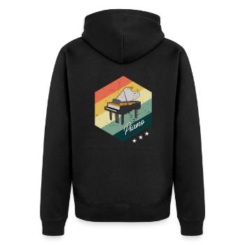 Piano Playing Piano Pianist Gift Sweet - Unisex Premium Organic Zip Hoodie - black - Back - Nico (187cm)