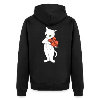 Violin Playing Violist Gift Sweet - Unisex Premium Organic Zip Hoodie - black - Back - Nico (187cm)
