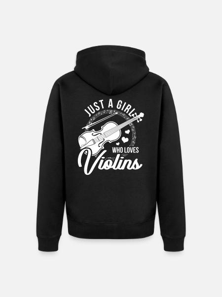 Femmes violon - Veste à capuche bio Premium Unisexe - noir