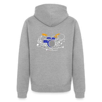Batterie - Veste à capuche bio Premium Unisexe - gris chiné - Dos - Nico (187cm)