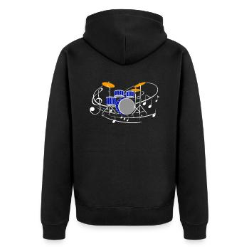 Percussion - Unisex Premium Organic Zip Hoodie - black - Back - Nico (187cm)