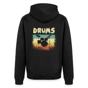 Percussion - Unisex Premium Organic Zip Hoodie - black - Back - Nico (187cm)