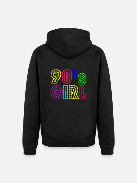 90s girl - Unisex Premium Organic Zip Hoodie - black