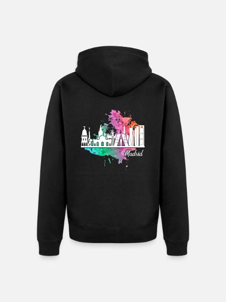 Madrid - Unisex Premium Organic Zip Hoodie - black