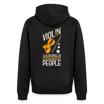 Geige - Unisex Premium Bio Zip Hoodie - Schwarz - Hinten - Nico (187cm)