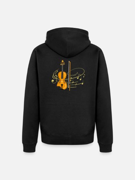Geige - Unisex Premium Bio Zip Hoodie - Schwarz
