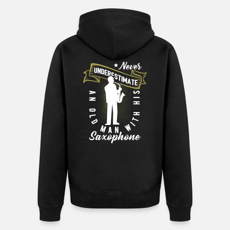 Saxophone - Unisex Premium Bio Zip Hoodie - Schwarz