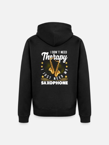 Saxophone - Unisex Premium Bio Zip Hoodie - Schwarz