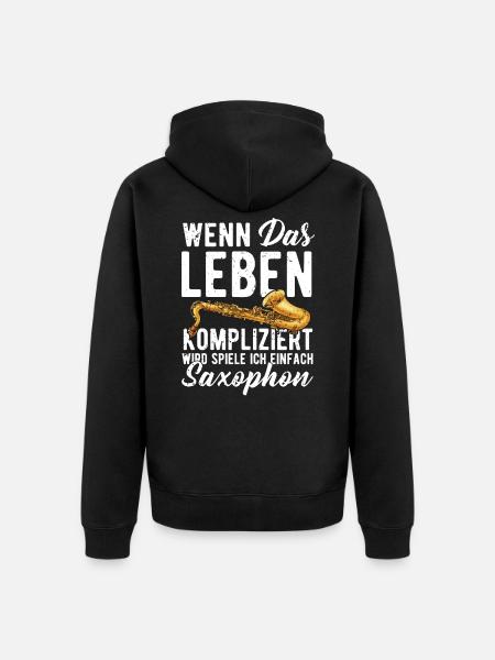 Saxophone - Unisex Premium Bio Zip Hoodie - Schwarz