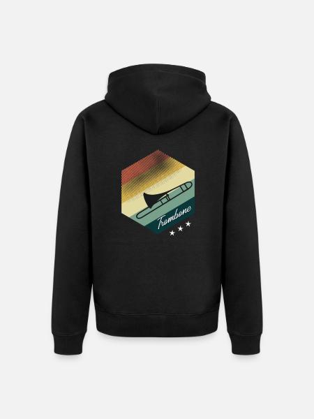 Posaune - Unisex Premium Bio Zip Hoodie - Schwarz