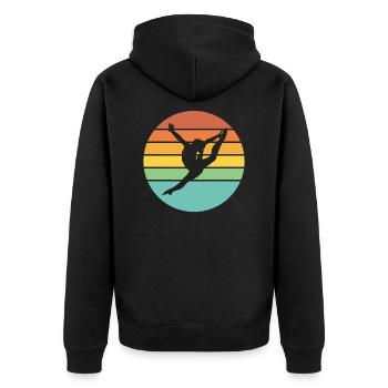 Gymnastics Sports - Unisex Premium Organic Zip Hoodie - black - Back - Nico (187cm)