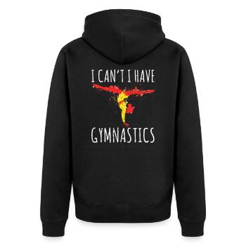 Turnen Turner - Unisex Premium Bio Zip Hoodie - Schwarz - Hinten - Nico (187cm)