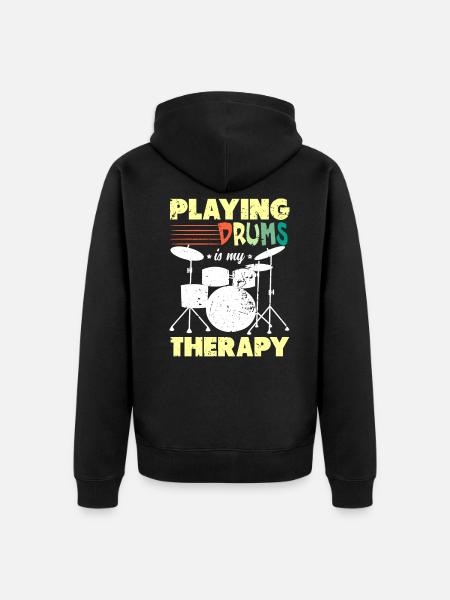 Drums - Unisex Premium Organic Zip Hoodie - black