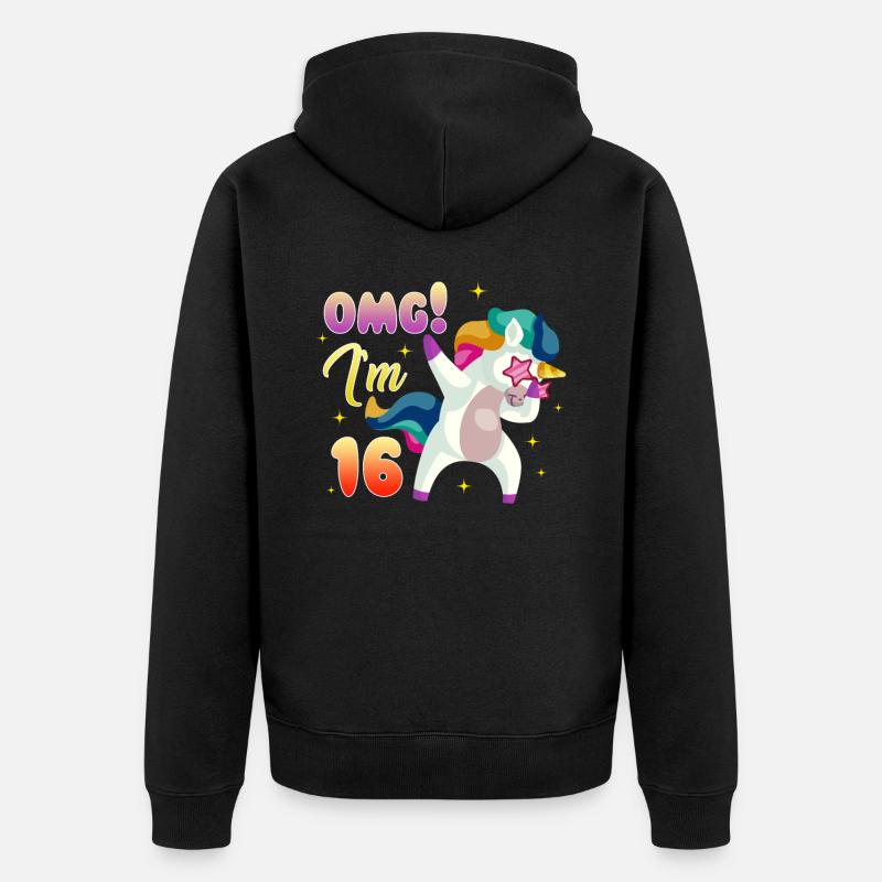 16ème anniversaire - Veste à capuche bio Premium Unisexe - noir