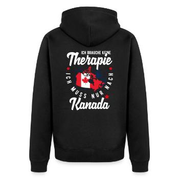 Kanada - Unisex Premium Bio Zip Hoodie - Schwarz - Hinten - Nico (187cm)