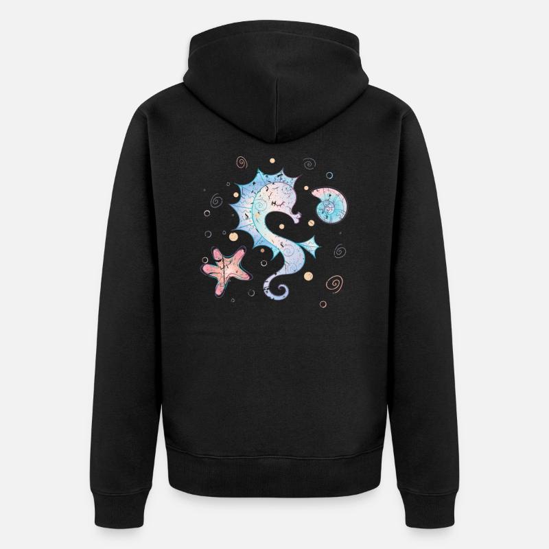 Hippocampe - Veste à capuche bio Premium Unisexe - noir