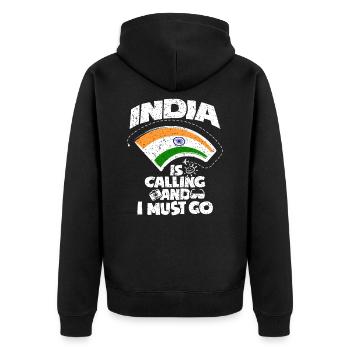 Inde - Veste à capuche bio Premium Unisexe - noir - Dos - Nico (187cm)