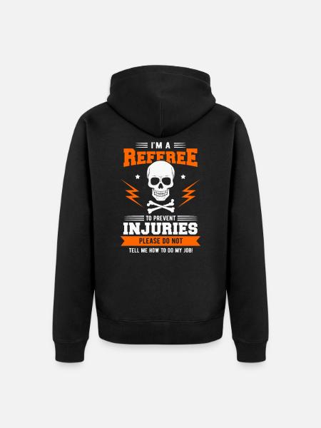 referee - Unisex Premium Organic Zip Hoodie - black