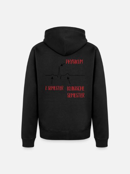 Medizinstudium - Unisex Premium Bio Zip Hoodie - Schwarz