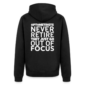Optiker Optikerin Augenoptikerin Geschenk - Unisex Premium Bio Zip Hoodie - Schwarz - Hinten - Nico (187cm)