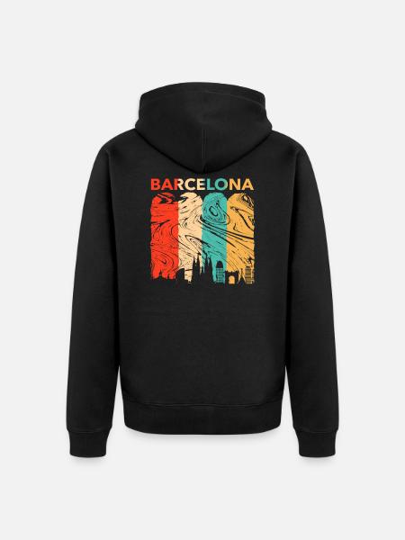 Barcelone - Veste à capuche bio Premium Unisexe - noir