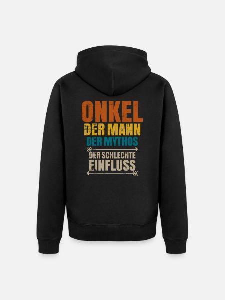 Onkel - Unisex Premium Bio Zip Hoodie - Schwarz