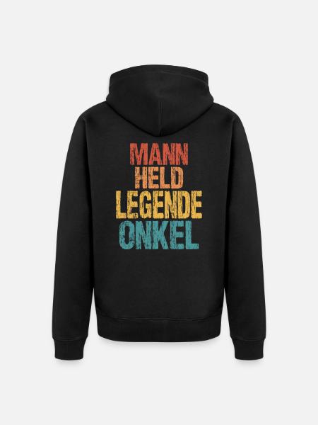 Onkel - Unisex Premium Bio Zip Hoodie - Schwarz