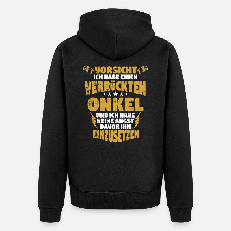 Onkel - Unisex Premium Bio Zip Hoodie - Schwarz