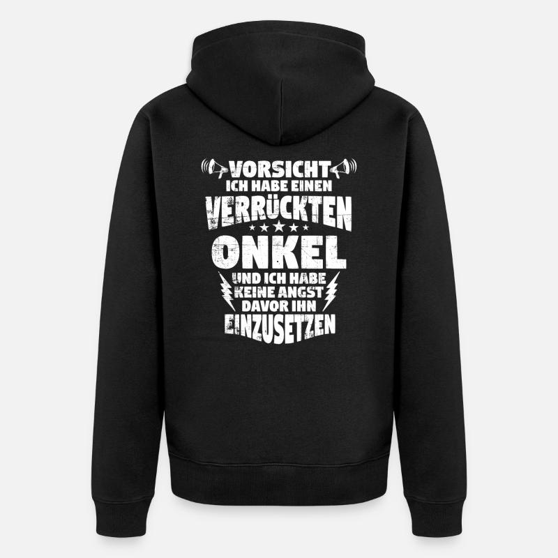 Onkel - Unisex Premium Bio Zip Hoodie - Schwarz
