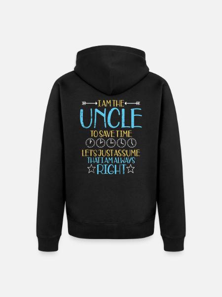 oncle - Veste à capuche bio Premium Unisexe - noir