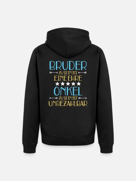 Onkel - Unisex Premium Bio Zip Hoodie - Schwarz