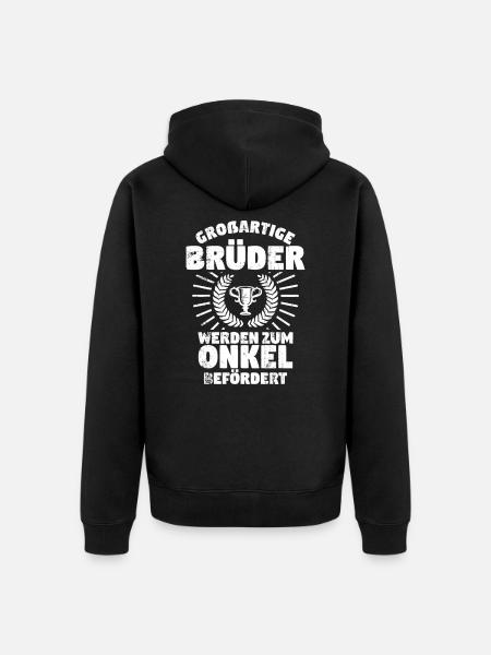 Onkel - Unisex Premium Bio Zip Hoodie - Schwarz