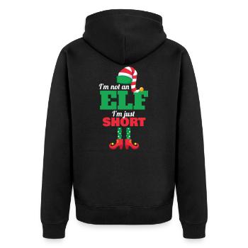 Noël je ne suis pas elfe je suis juste un elfe court - Veste à capuche bio Premium Unisexe - noir - Dos - Nico (187cm)