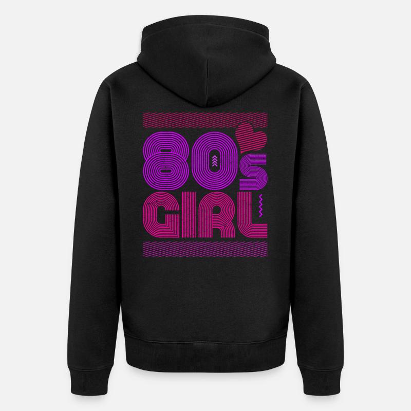 Fille des années 80 - Veste à capuche bio Premium Unisexe - noir