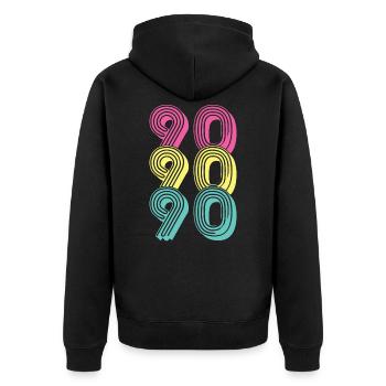 Cadeau des années 90 - Veste à capuche bio Premium Unisexe - noir - Dos - Nico (187cm)