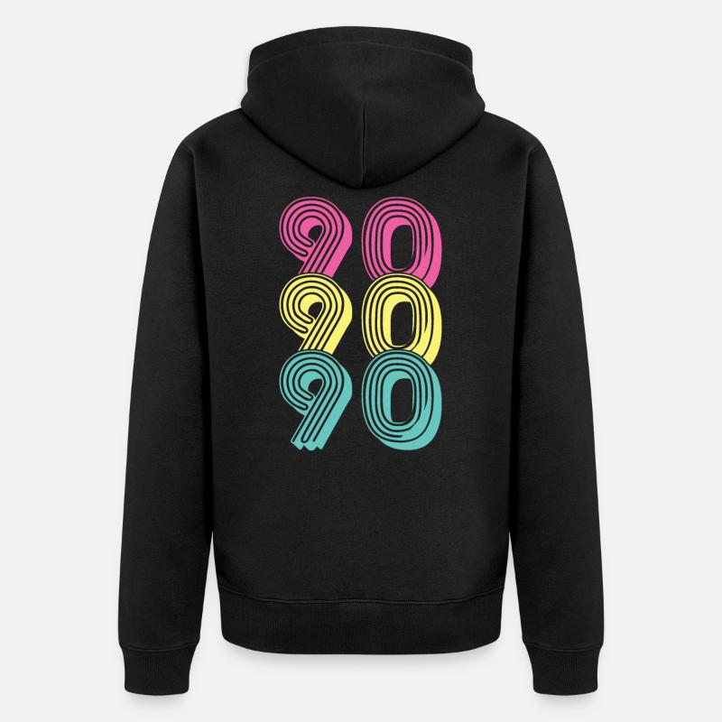 90er Geschenk - Unisex Premium Bio Zip Hoodie - Schwarz