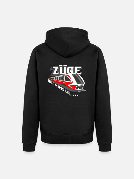 Zug Züge Modeleisenbahn Eisenbahn Geschenk - Unisex Premium Bio Zip Hoodie - Schwarz