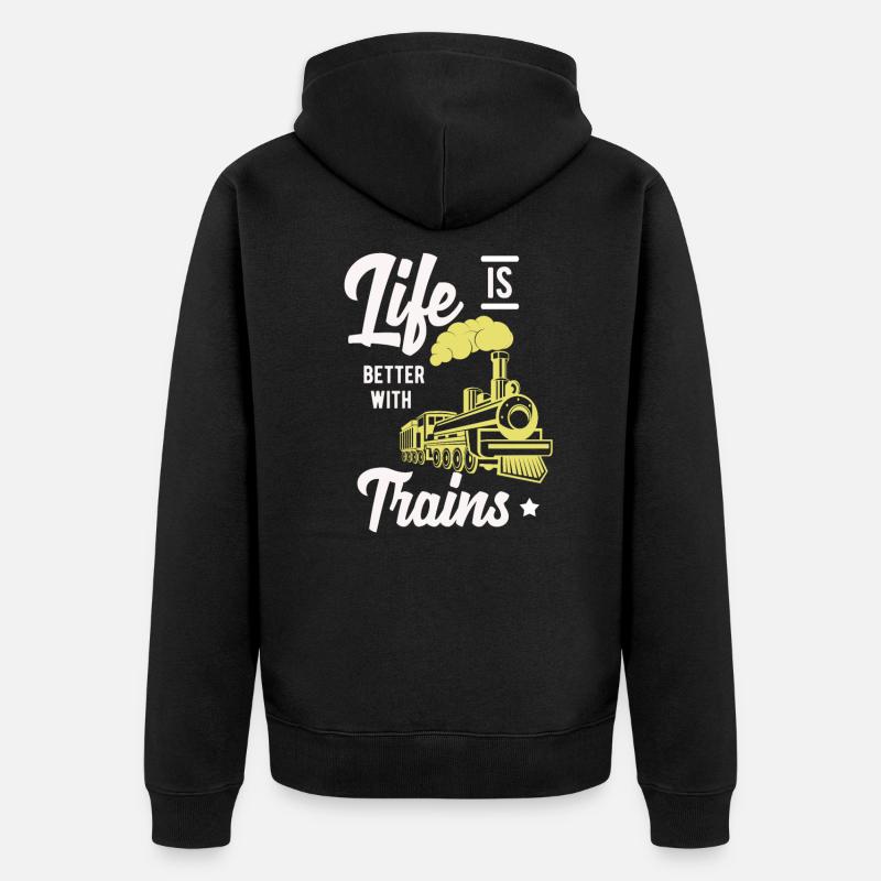 Train trains train modèle - Veste à capuche bio Premium Unisexe - noir